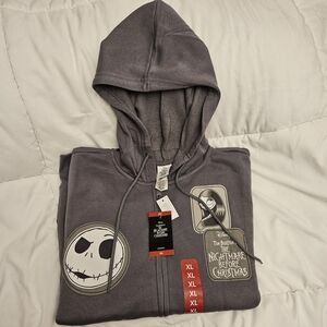 🆕 SIZE XL DISNEY HOODIE The Nightmare Before Christmas full zip w/ patches